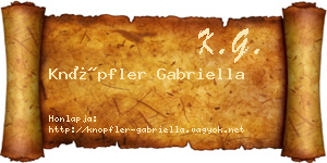 Knöpfler Gabriella névjegykártya